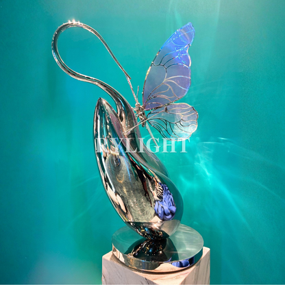 Stainless Steel Butterfly-shaped Sculpture