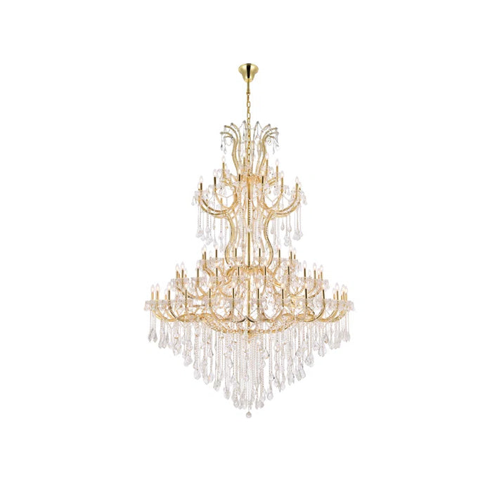 Rylight 5-Tier&85-Lights Crystal Candle Chandelier
