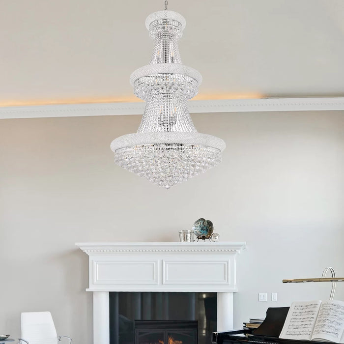 Rylight 3-Tier Empire Gold/Chrome Crystal Chandelier