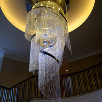 Rylight Cascade Spiral Tassel Crystal Chandelier