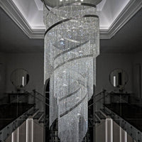 Rylight Cascade Spiral Tassel Crystal Chandelier