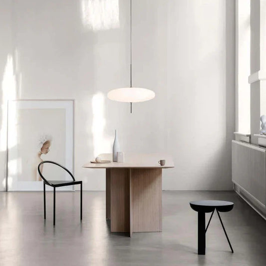 Moderne hanglamp met witte kralenkap voor woon-/eetkamer 