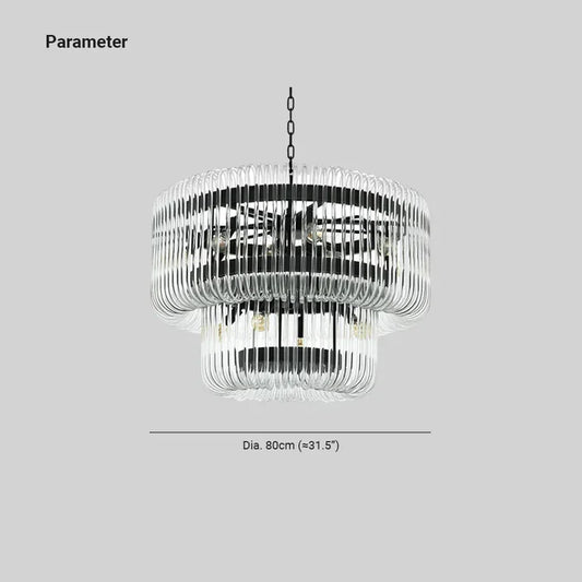 Moderne luxe 2-laags glazen kroonluchter