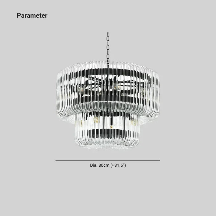 Moderne luxe 2-laags glazen kroonluchter