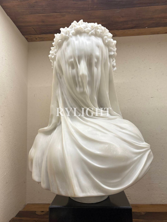 Veiled Lady Bust Sculpture