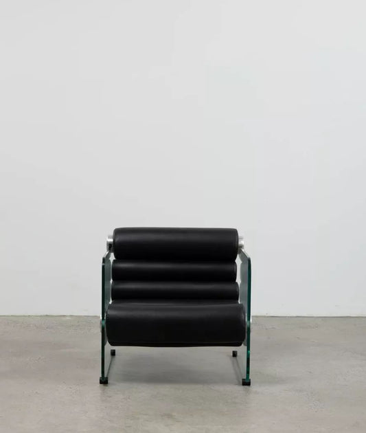 Rylight Italian Minimalist Glass Leg Accent Chair