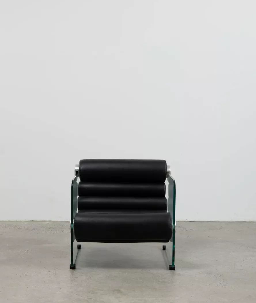 Rylight Italian Minimalist Glass Leg Accent Chair