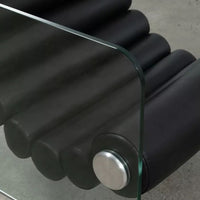 Rylight Italian Minimalist Glass Leg Accent Chair