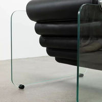 Rylight Italian Minimalist Glass Leg Accent Chair