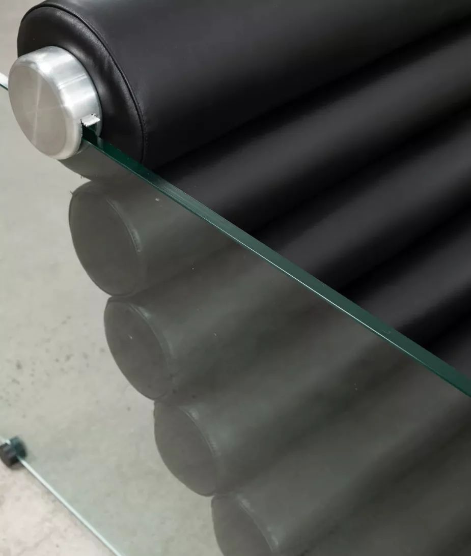 Rylight Italian Minimalist Glass Leg Accent Chair