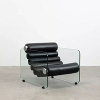 Rylight Italian Minimalist Glass Leg Accent Chair