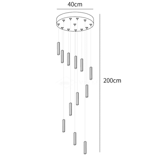 Rylight 12/15/18/21/24-lichte spiraalvormige kristallen kroonluchter