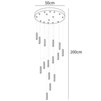 Rylight 12/15/18/21/24-lichte spiraalvormige kristallen kroonluchter