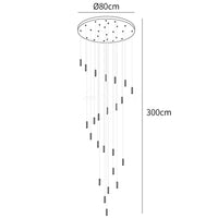 Rylight 12/15/18/21/24-lichte spiraalvormige kristallen kroonluchter
