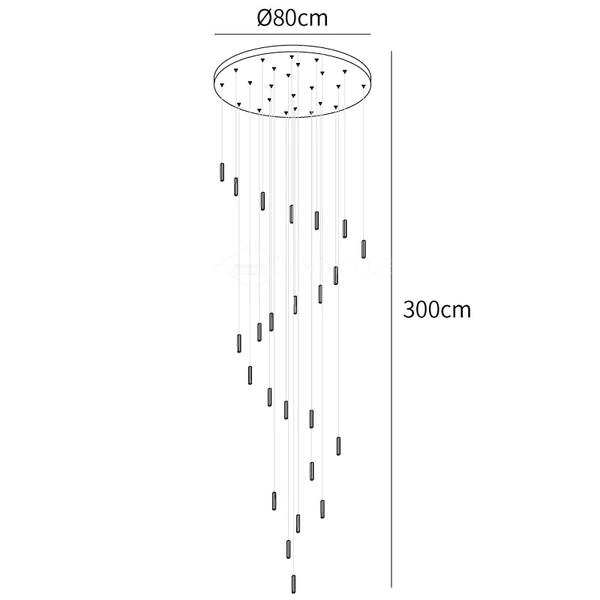 Rylight 12/15/18/21/24-lichte spiraalvormige kristallen kroonluchter