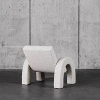 Modern Creative U-Shaped White Boucle Sherpa Accent Chair With Backrest