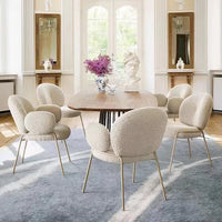 Modern Simple Ivory White Boucle Accent Chair