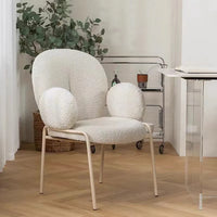 Modern Simple Ivory White Boucle Accent Chair