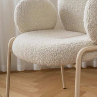 Modern Simple Ivory White Boucle Accent Chair
