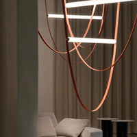Rylight Designer U-vormige riemlamp LED glazen buis kroonluchter