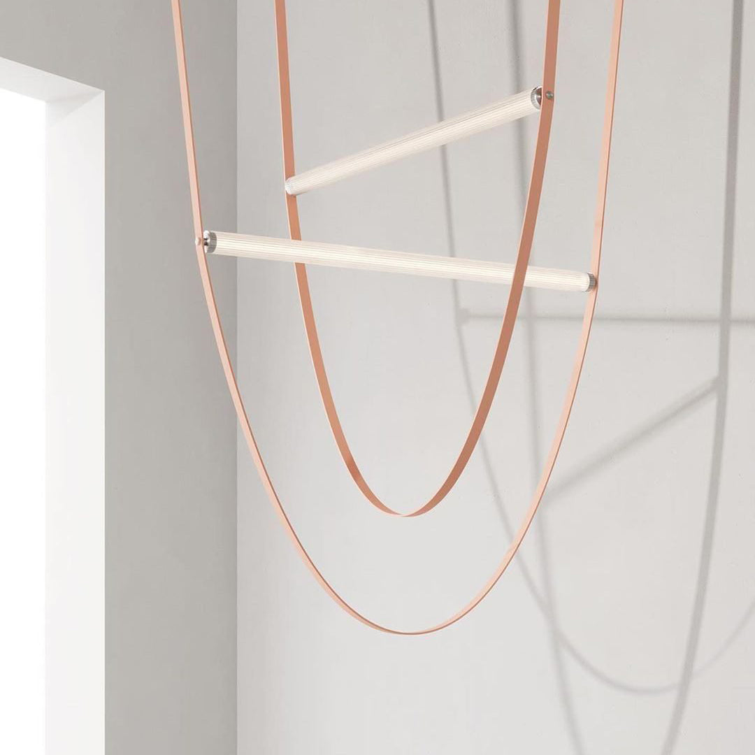 Rylight Designer U-vormige riemlamp LED glazen buis kroonluchter