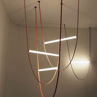 Rylight Designer U-vormige riemlamp LED glazen buis kroonluchter