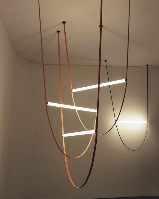 Rylight Designer U-vormige riemlamp LED glazen buis kroonluchter