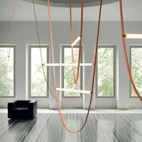 Rylight Designer U-vormige riemlamp LED glazen buis kroonluchter