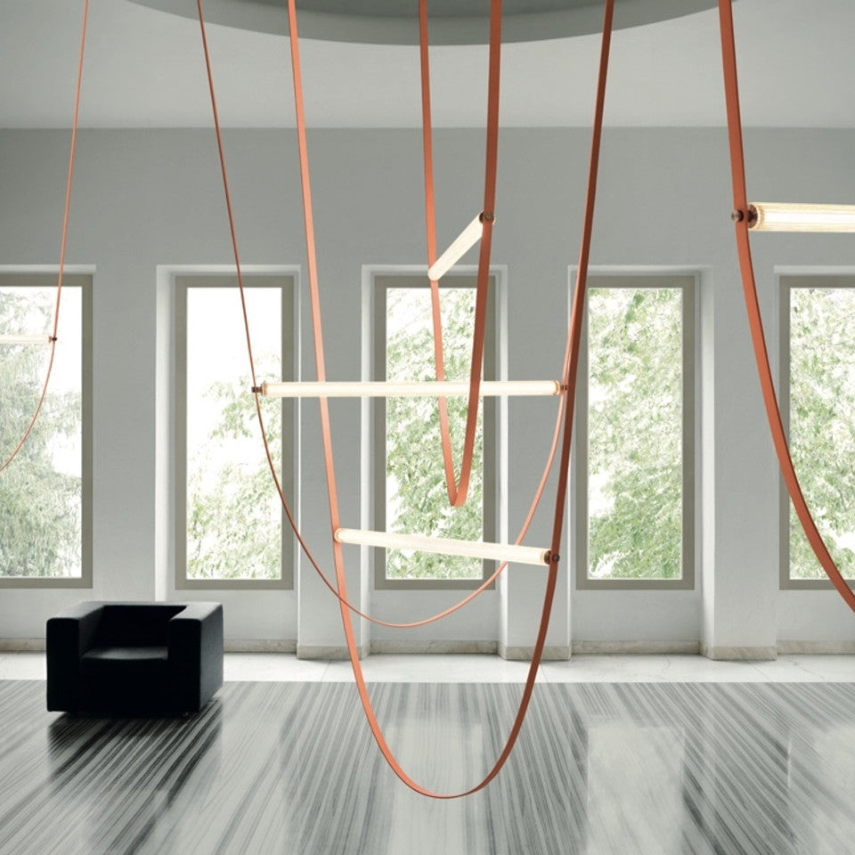 Rylight Designer U-vormige riemlamp LED glazen buis kroonluchter