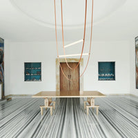 Rylight Designer U-vormige riemlamp LED glazen buis kroonluchter