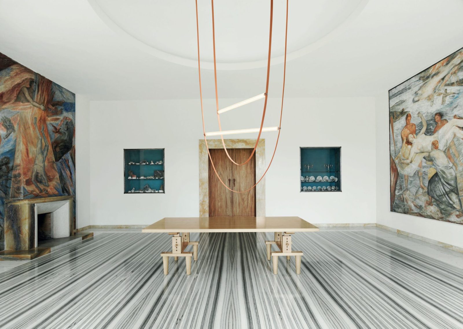 Rylight Designer U-vormige riemlamp LED glazen buis kroonluchter