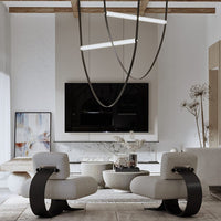 Rylight Designer U-vormige riemlamp LED glazen buis kroonluchter