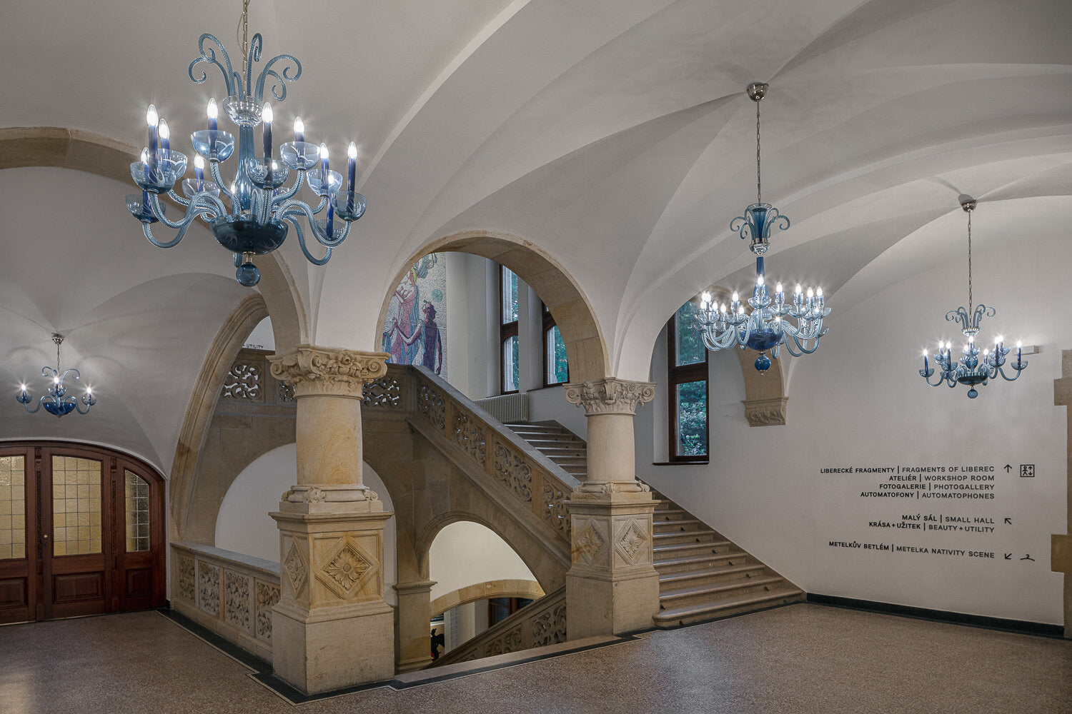 Rylight 3/12/16-Light Glass Candle Chandelier in Blue Finish Color