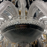 Large Light Luxury Classic Tiered Yellow Crystal Candle Lampshade Chandelier for High-ceiling Rooms/Living Room