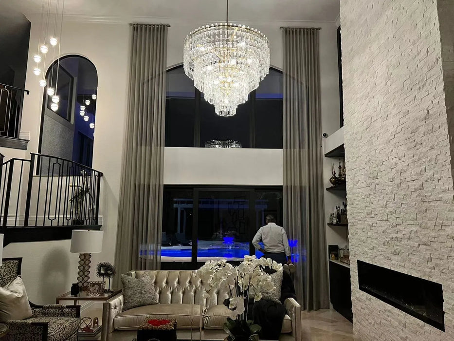Rylight 3/4/5-Tier Round Tiered Acrylic Chandelier