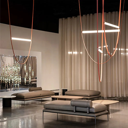 Rylight Designer U-vormige riemlamp LED glazen buis kroonluchter