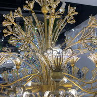 French Style Floral Crystal Chandelier in Gold Finish