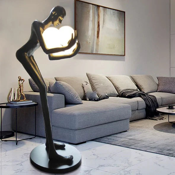 Rylight Human Sculpture Hugging Ball Floor Lamp