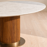 Vintage Belluno Carrara Marble Dining Table