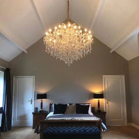 Rylight 25-Light Candle Crystal Chandelier in Gold/Chrome Finish