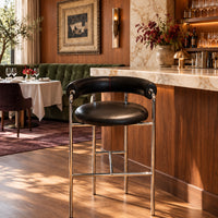The Gentleman Sculptural Leather Bar Stool