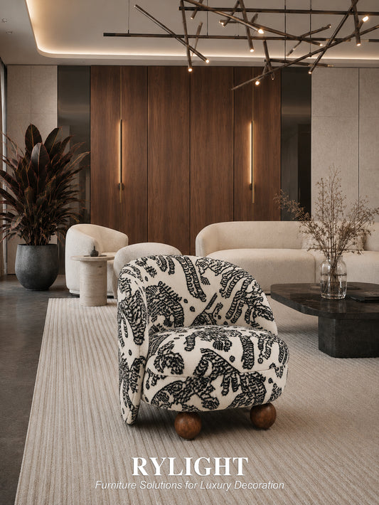 Tiger Mountain Velvet Sculptural Accent Chair