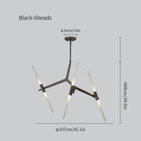 Rylight Simple Brass/Black Branches Chandelier