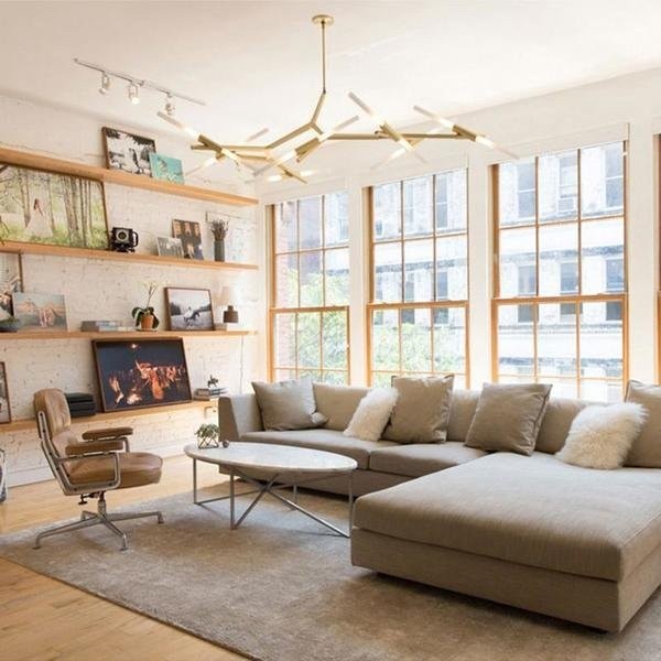 Rylight Simple Brass/Black Branches Chandelier