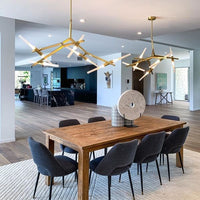 Rylight Simple Brass/Black Branches Chandelier