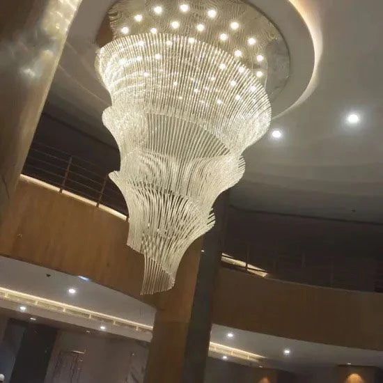 Rylight Extra Large/Long Chandelier With Chrome Big Base