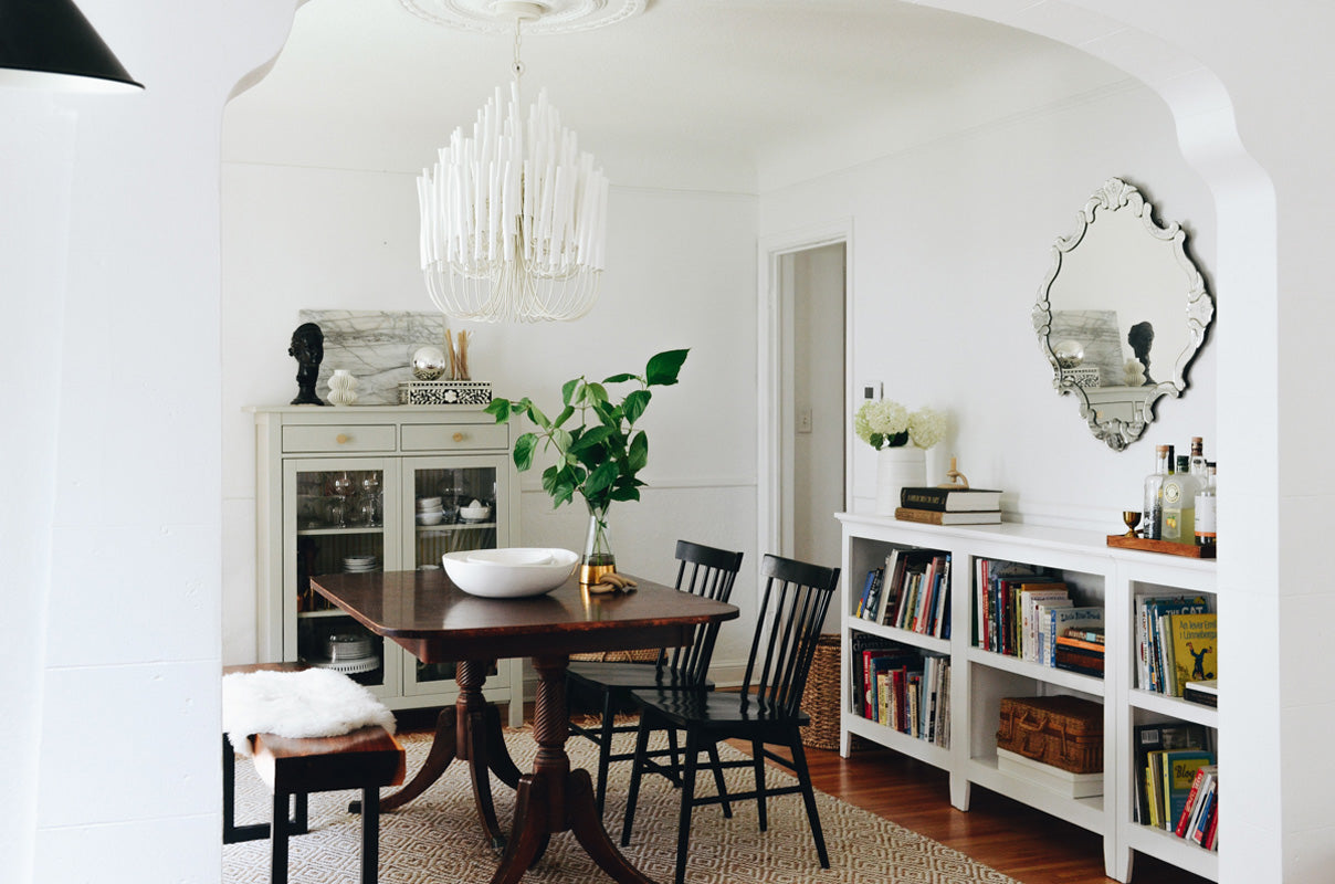 Rylight 5/6-Light Modern Branch Modeling Chandelier in White/Black Color