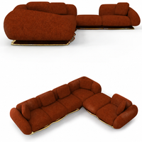 Aurelia Caramel Sculptural L-Shaped Modular Sectional Sofa