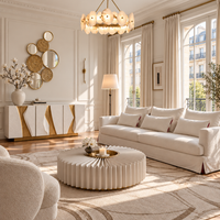 French style Petal Sculptural Alabaster Chandelier