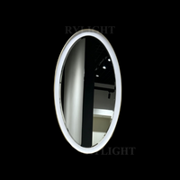 Rylight Contemporary Minimalist White Framed Oval Wall Mirror